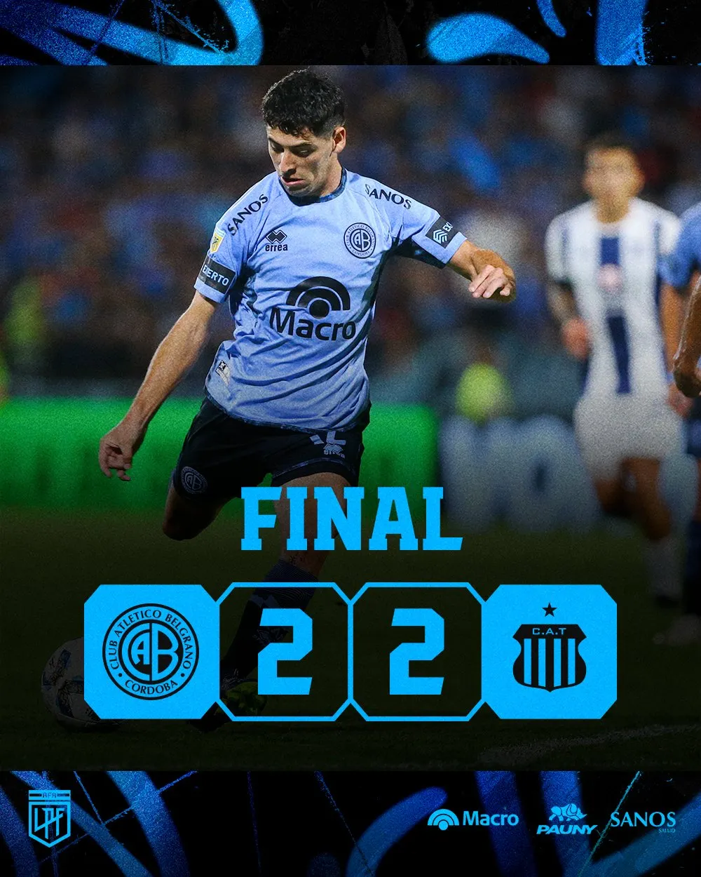 Resultado final, Belgrano 2 - Talleres 2